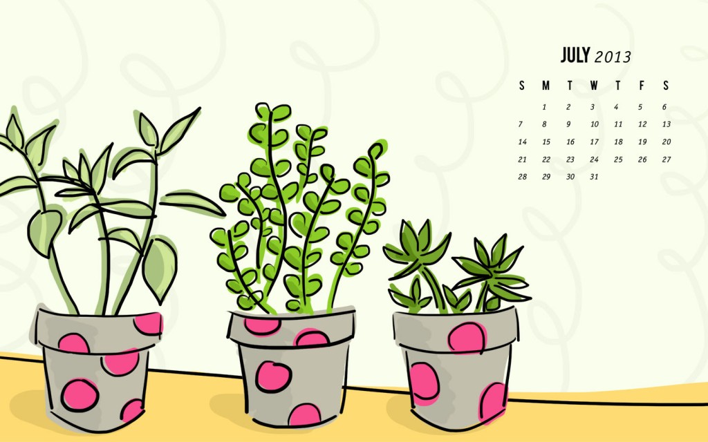 July 2013 wallpaper calendar